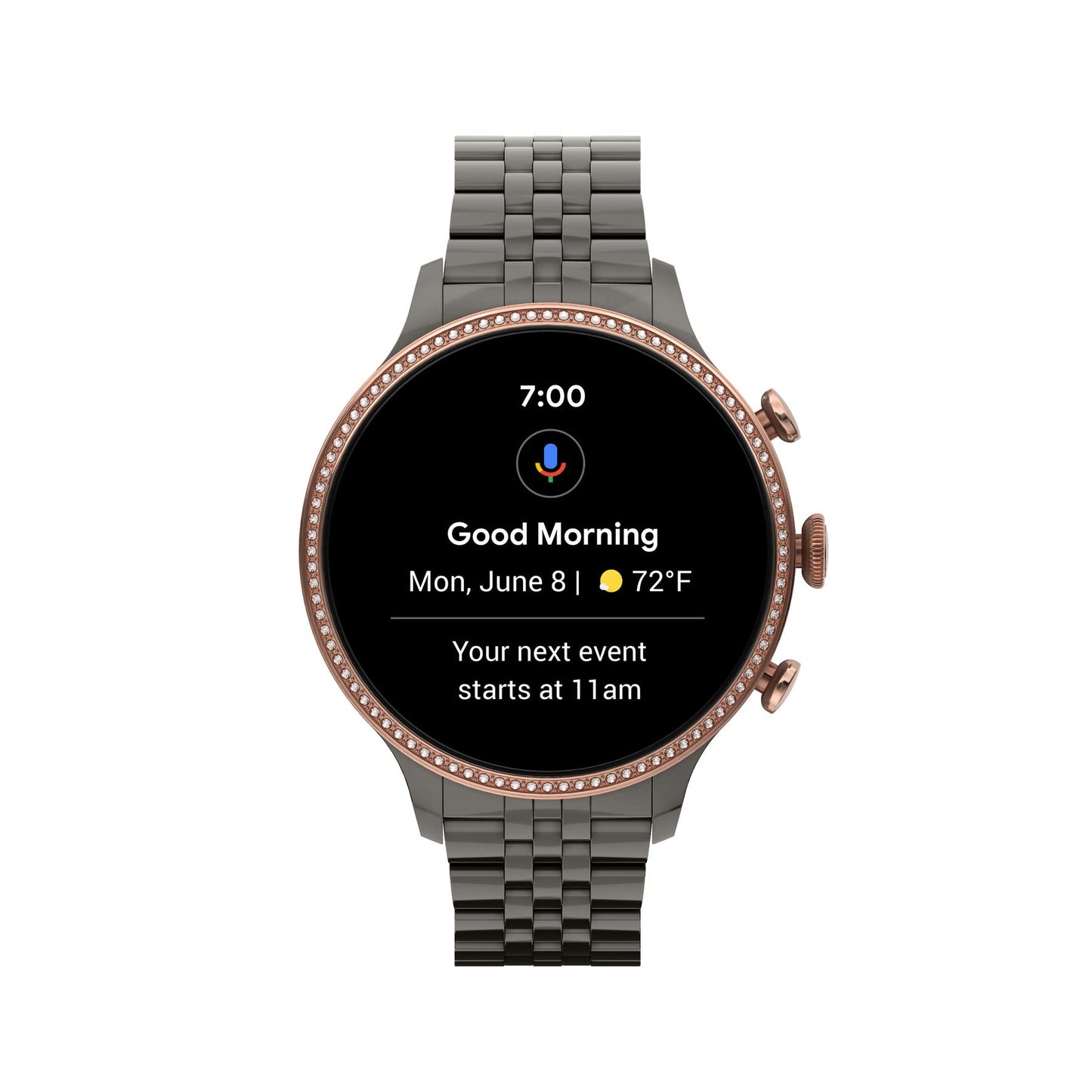 Fossil - Gen 6 Smartwatch 42mm Gunmetal Stainless Steel - Gunmetal/Rose Gold - FTW6078V