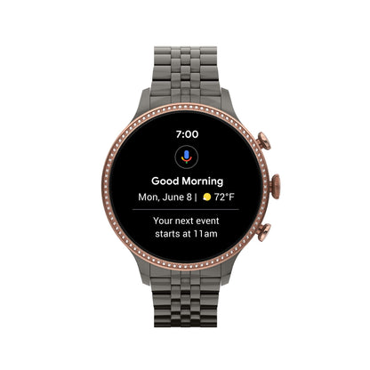 Fossil - Gen 6 Smartwatch 42mm Gunmetal Stainless Steel - Gunmetal/Rose Gold - FTW6078V
