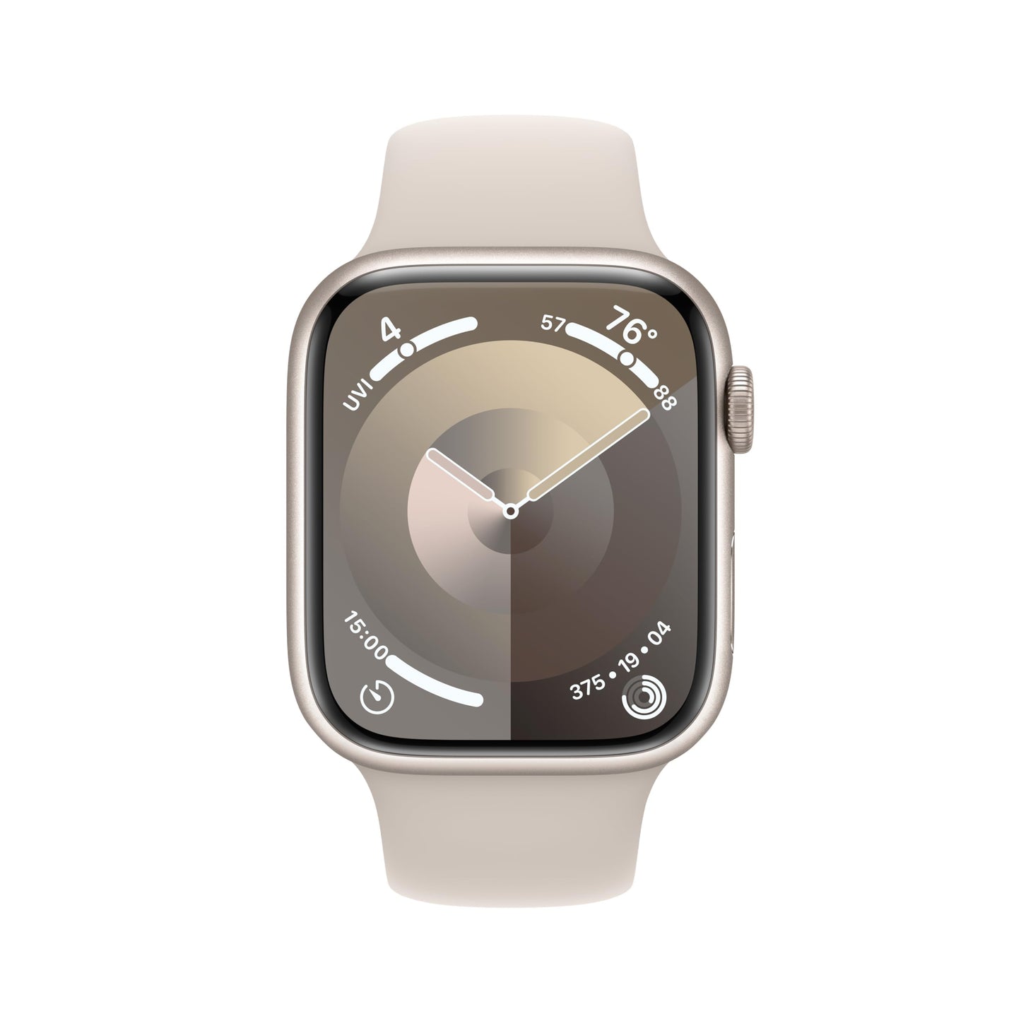 Apple Watch Series 9 (GPS+Cell) 45mm Starlight Aluminum Case w/ Starlight Sport Band (S/M) - MRM83LW/A