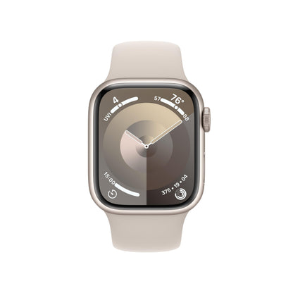 Apple Watch Series 9 GPS 41mm Starlight Aluminum Case with Starlight Sport Band - S/M - Starlight - MR8T3LW/A