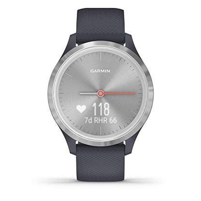 Garmin vivomove 3s Hybrid Smartwatch Silver with Granite Blue Bnad - 010-02238-00