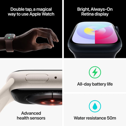 Apple Watch Series 9 (GPS + Cellular) 41mm Aluminum Case with Light Pink Sport Band - S/M - Pink
