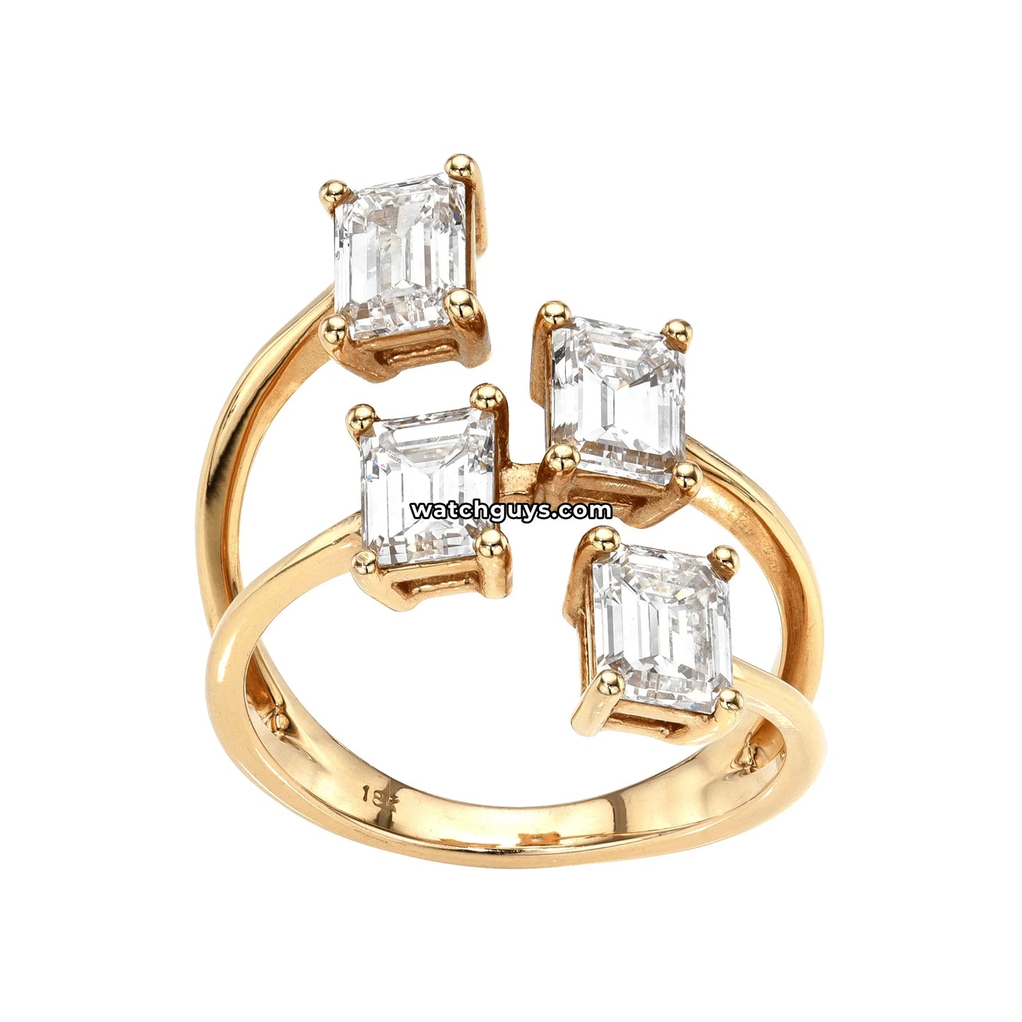 Emerald Cut Diamond Ring 2.28 Carat TW 18k Rose Gold GIA