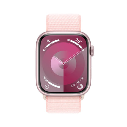 Apple Watch Series 9 45mm GPS - Pink Aluminum Case with Light Pink Sport Loop (Adj) - MR9J3LL/A