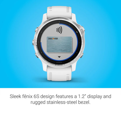 Garmin fenix 6S Smartwatch 42mm Polymer -White with White Silicone Band - 010-02159-00