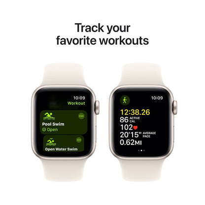 Apple Watch SE 2nd Generation (GPS) 40mm Aluminum Case with Starlight Sport Band - S/M - Starlight -