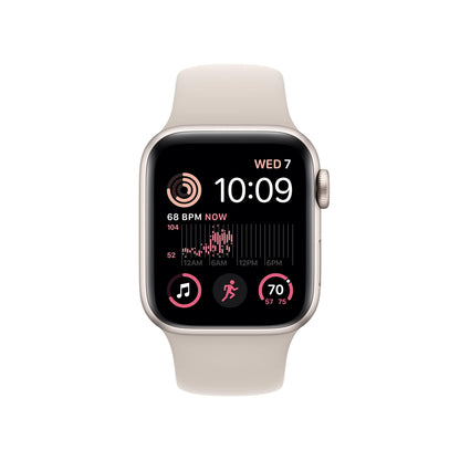 Apple Watch SE 2nd Gen (GPS) 40mm Starlight Aluminum Case w/ Starlight Sport Band - M/L - MR9V3LL/A