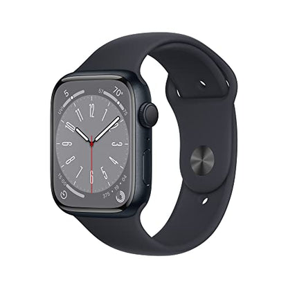 Apple Watch Series 8 - GPS 45mm - Midnight Aluminum Case w Midnight Sport Band - S/M - MNUJ3LL/A