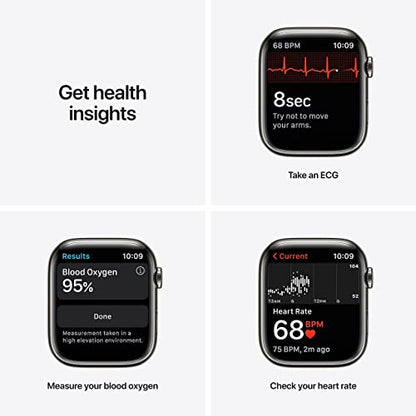 Apple Watch Series 7 LTE 45mm Graphite Stainless Steel w/Graphite Milanese Loop - MKJJ3LL/A