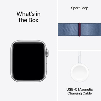Apple Watch SE 2nd Generation (GPS) 40mm Silver Aluminum Case with Winter Blue Sport Loop - MRE33LL/A