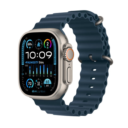 Apple Watch Ultra 2 [GPS + Cellular 49mm] Smartwatch with Rugged Titanium Case & Blue Ocean Band - MREG3LL/A