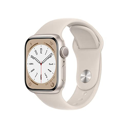 Apple Watch Series 8 (GPS) 41mm Aluminum - M/L Starlight Sport Band - MNUF3LL/A
