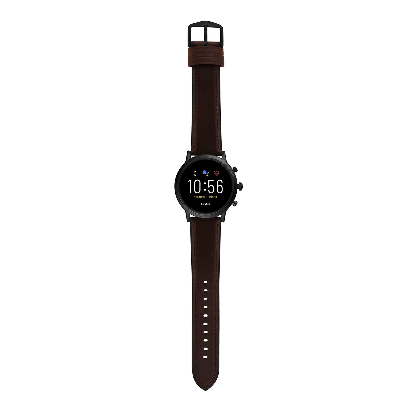 Fossil - Gen 5 Smartwatch 44mm Stainless Steel - Black with Brown Leather Band - FTW4026