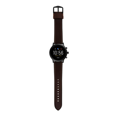 Fossil - Gen 5 Smartwatch 44mm Stainless Steel - Black with Brown Leather Band - FTW4026