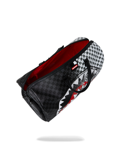 SCRIBBLE DRIBBLE CHECK DUFFLE
