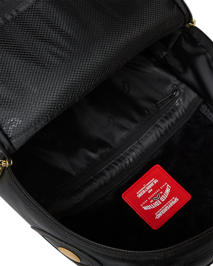 GOLD AND BLACK RACING STRIPES BACKPACK