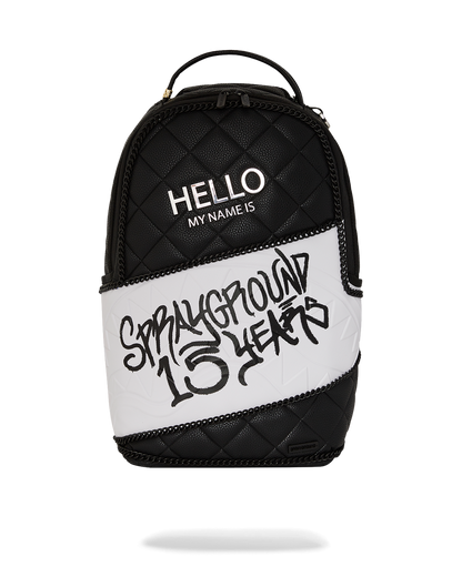 HELLO MY NAME IS 15 YEARS QUILTED BACKPACK (SUPER RARE)