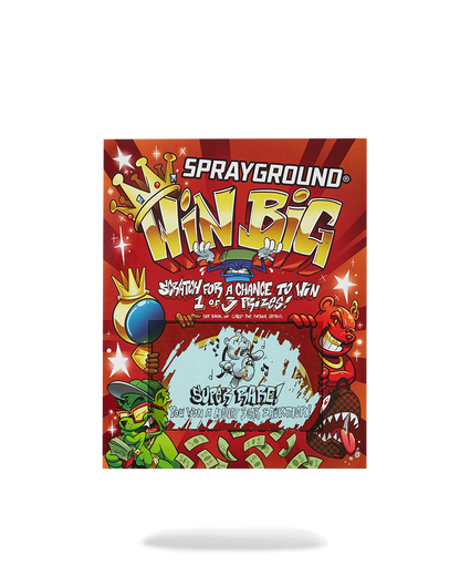 SPRAYGROUND SCRATCH OFF PLAYING CARD - WIN A BACKPACK, MONEYBEAR OR LUGGAGE!