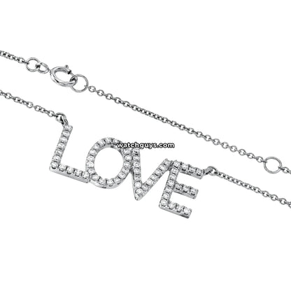 Love Diamond Pendant Necklace 18k White Gold