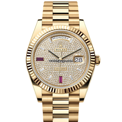Rolex Day-Date 228238 Pave Diamond and Ruby