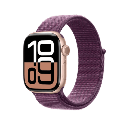 Apple Watch Series 10 46mm GPS + Cellular - Rose Gold w/ Plum Sport Loop, Grade B