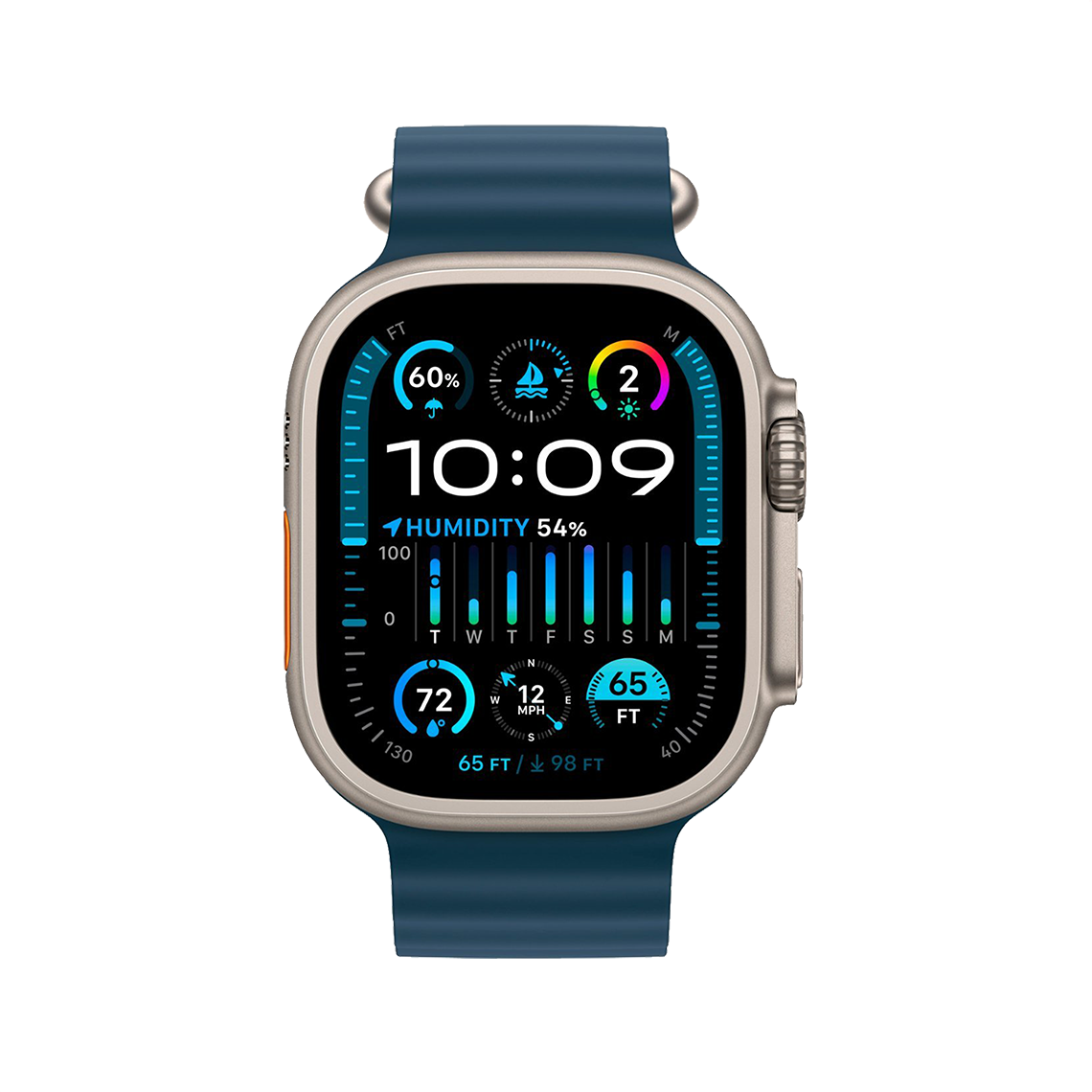 Apple Watch Ultra 2 49mm GPS + Cellular - Titanium - Blue Ocean Band, Open Box