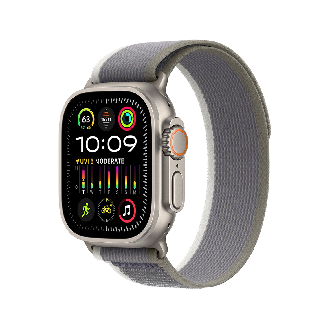 Apple Watch Ultra 2 49mm GPS + Cellular - Titanium - S/M Green/Gray Trail Loop, Grade A