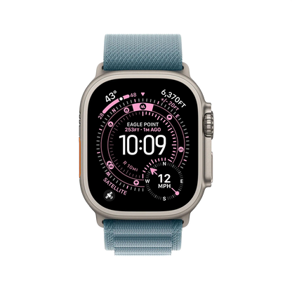 Apple Watch Ultra 3 49mm GPS + Cellular - Natural Titanium w/ Large Light Blue Alpine Loop, Grade B