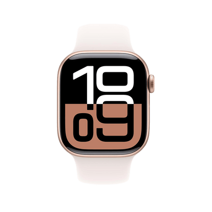 Apple Watch Series 10 46mm GPS - Rose Gold w/ M/L Light Blush Sport Band, Open Box