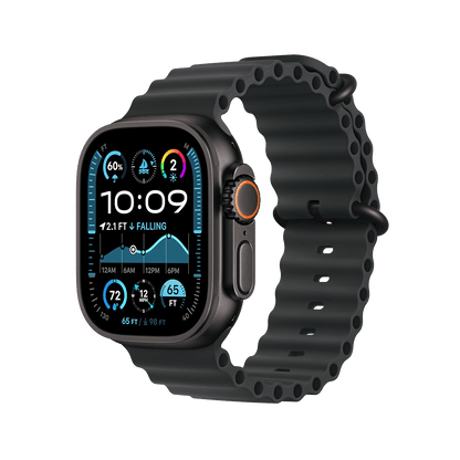 Apple Watch Ultra 2 49mm GPS + Cellular - Black Titanium w/ Black Ocean Band, Grade B