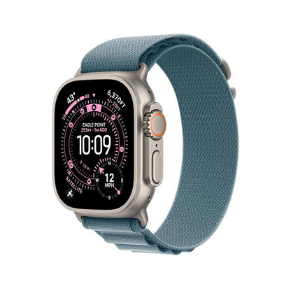 Apple Watch Ultra 3 49mm GPS + Cellular - Natural Titanium w/ Small Light Blue Alpine Loop, Open Box