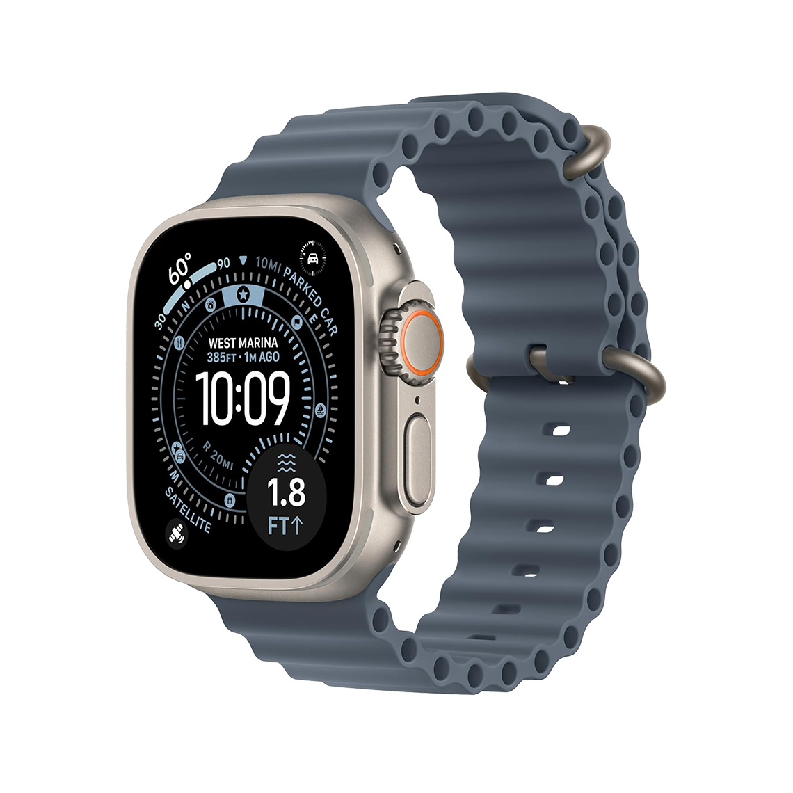 Apple Watch Ultra 3 49mm GPS + Cellular - Natural Titanium w/ Anchor Blue Ocean Band, Grade B