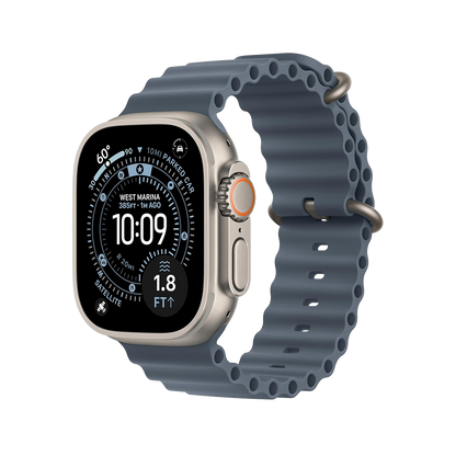 Apple Watch Ultra 3 49mm GPS + Cellular - Natural Titanium w/ Anchor Blue Ocean Band, Grade B
