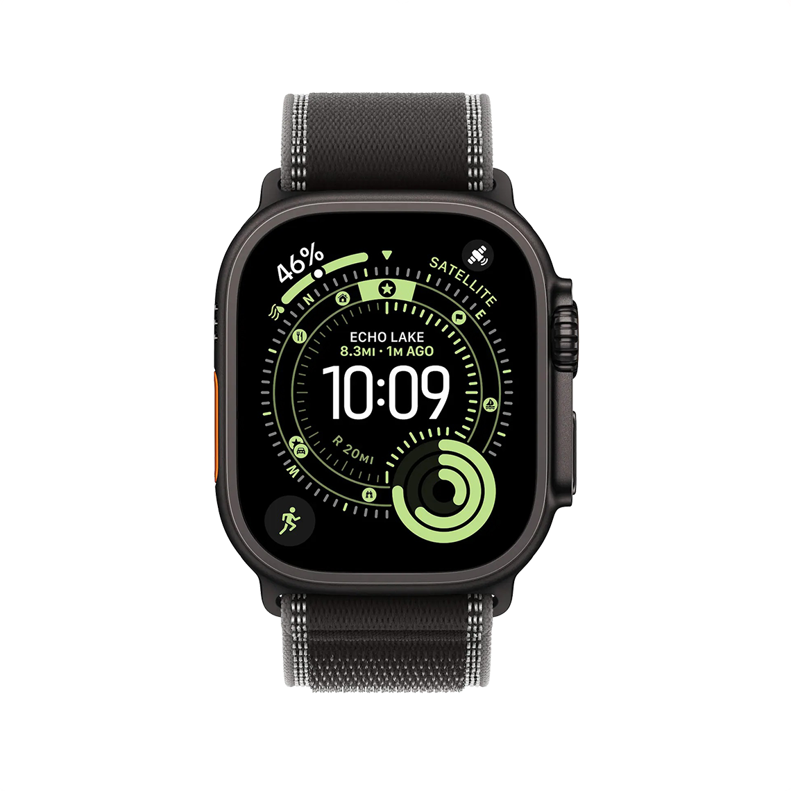 Apple Watch Ultra 3 49mm GPS + Cellular - Black Titanium w/ M/L Black Charcoal Trail Loop, Grade A