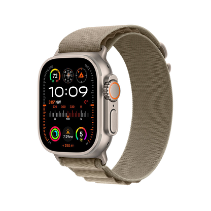 Apple Watch Ultra 2 49mm GPS + Cellular - Titanium - Large Olive Alpine Loop, Grade B