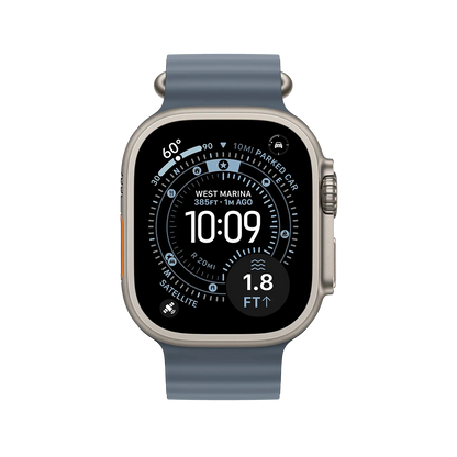 Apple Watch Ultra 3 49mm GPS + Cellular - Natural Titanium w/ Anchor Blue Ocean Band, Grade B