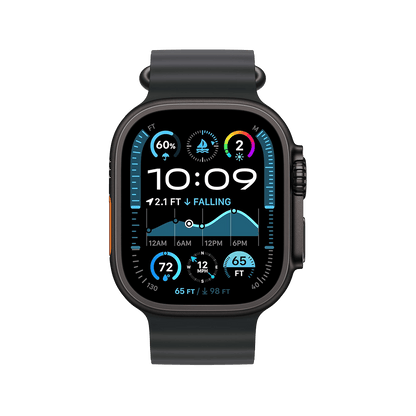 Apple Watch Ultra 2 49mm GPS + Cellular - Black Titanium w/ Black Ocean Band, Open Box