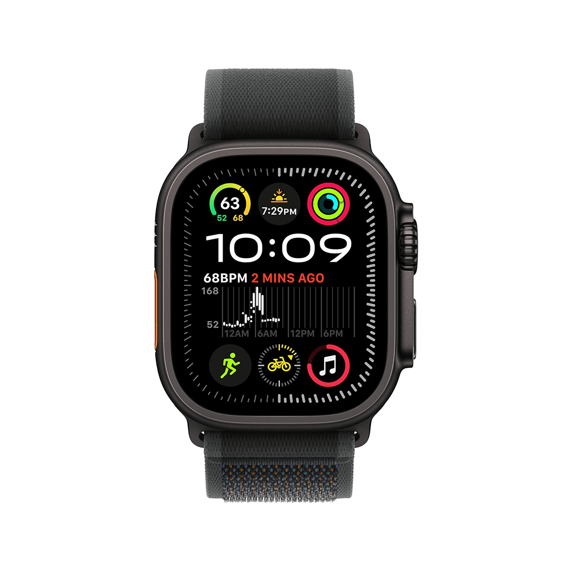 Apple Watch Ultra 2 49mm GPS + Cellular - Black Titanium w/ S/M Black Trail Loop, Open Box