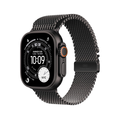 Apple Watch Ultra 3 49mm GPS + Cellular - Black Titanium w/ Small Black Titanium Milanese Loop, Grade A