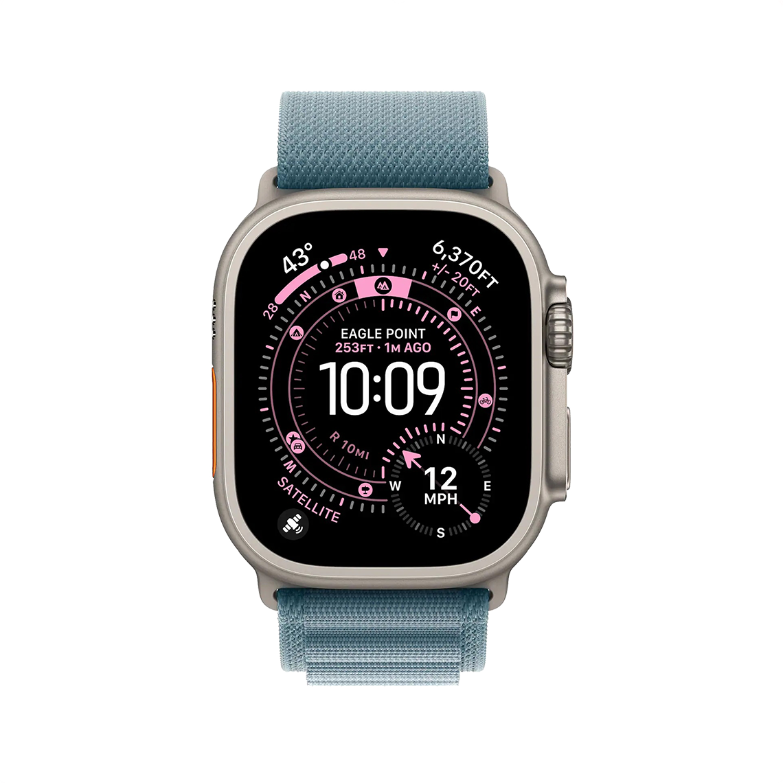 Apple Watch Ultra 3 49mm GPS + Cellular - Natural Titanium w/ Large Light Blue Alpine Loop, Open Box