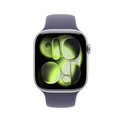 Apple Watch Series 11 42mm GPS + Cellular - Silver w/ S/M Purple Fog Sport Band, Grade B