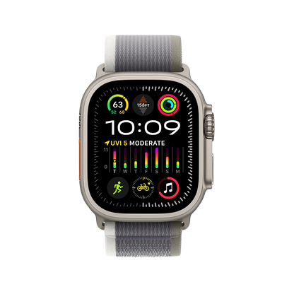 Apple Watch Ultra 2 49mm GPS + Cellular - Titanium - S/M Green/Gray Trail Loop, Open Box