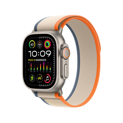 Apple Watch Ultra 2 49mm GPS + Cellular - Titanium - S/M Orange/Beige Trail Loop, Grade B
