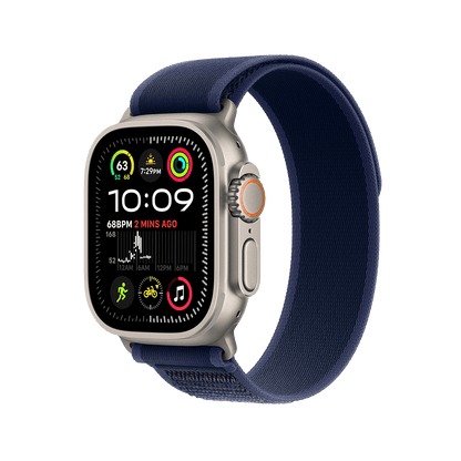 Apple Watch Ultra 2 49mm GPS + Cellular - Natural Titanium w/ S/M Blue Trail Loop, Grade B