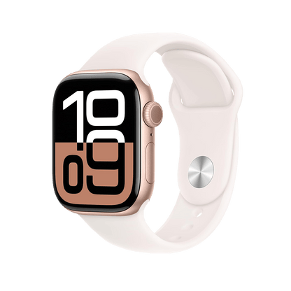 Apple Watch Series 10 42mm GPS - Rose Gold w/ M/L Light Blush Sport Band, Open Box