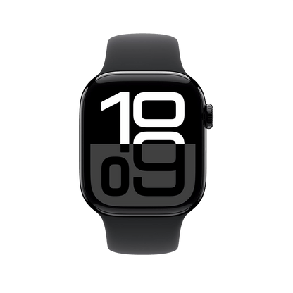 Apple Watch Series 10 46mm GPS - Jet Black w/ S/M Black Sport Band, Open Box