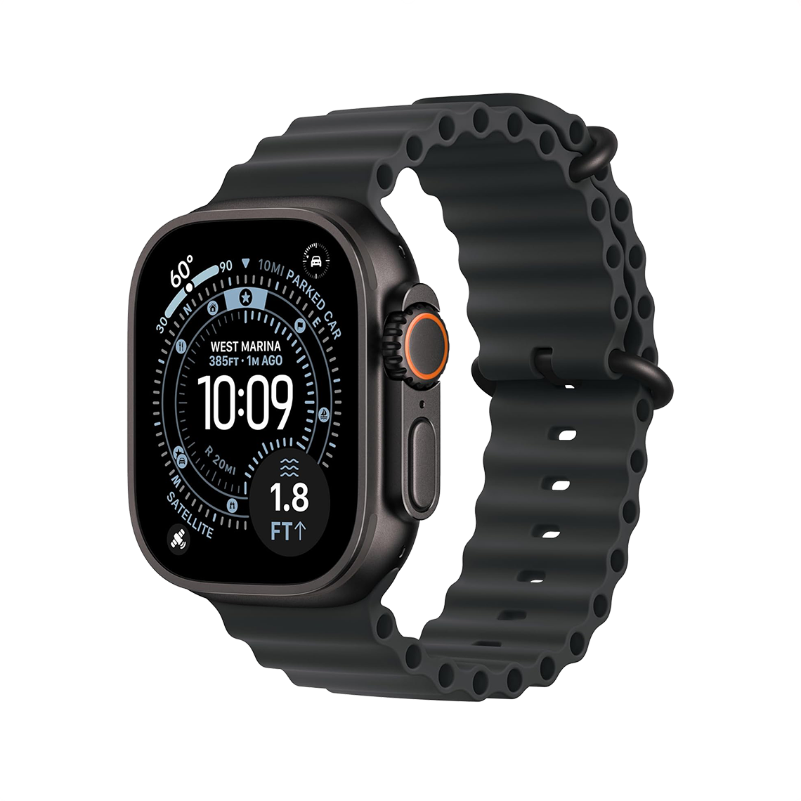 Apple Watch Ultra 3 49mm GPS + Cellular - Black Titanium w/ Black Ocean Band, Open Box