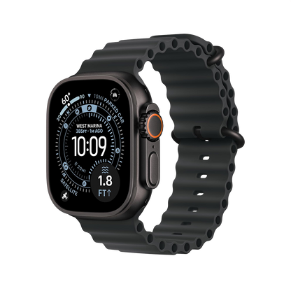 Apple Watch Ultra 3 49mm GPS + Cellular - Black Titanium w/ Black Ocean Band, Open Box