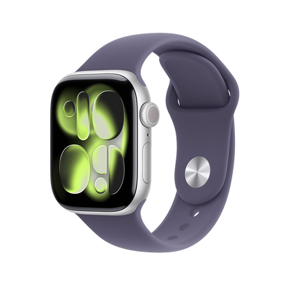 Apple Watch Series 11 46mm GPS + Cellular - Silver w/ M/L Purple Fog Sport Band, Open Box
