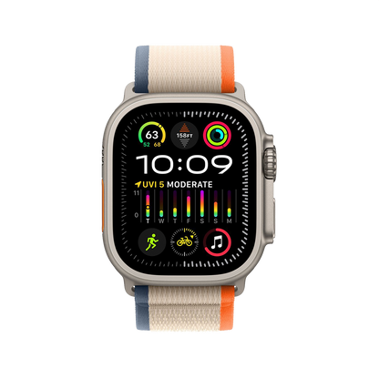Apple Watch Ultra 2 49mm GPS + Cellular - Titanium - S/M Orange/Beige Trail Loop, Open Box